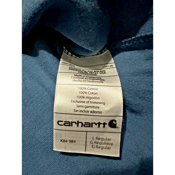 Carhartt Men’s Original Fit Henley T-Shirt Large L Blue Pocket Short Sleeve NWT - Picture 6 of 7